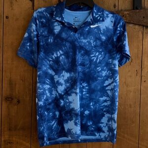 Nike Blue Tie-Dye Polo Shirt